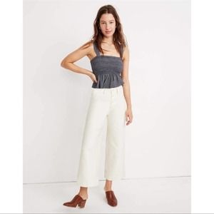 Madewell Tall Emmett Wide-Leg Crop Pants: Button-Front Edition 29 Tall